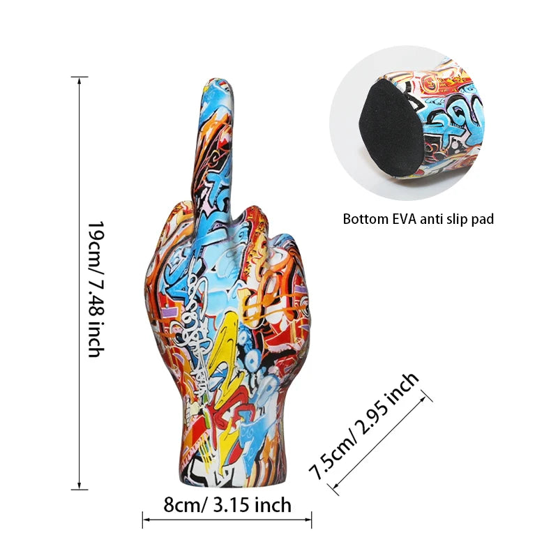 Brunno Figur | Graffiti-Handskulptur aus Kunstharz als provokantes Statement-Piece