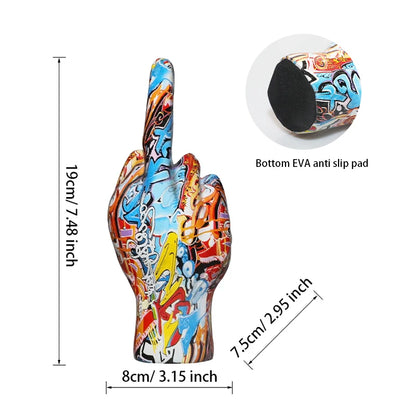 Brunno Figur | Graffiti-Handskulptur aus Kunstharz als provokantes Statement-Piece