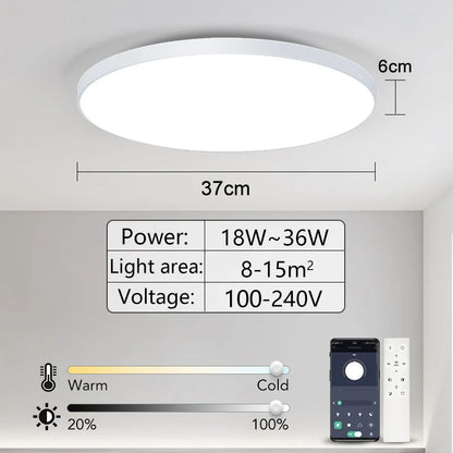Maravi Glow | dimmbare LED-Deckenleuchte mit Fernbedienung für Schlafzimmer und Wohnzimmer