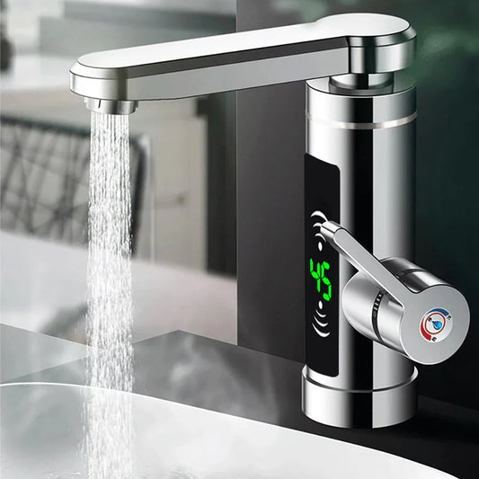 Brisenna | Keukenkraan met directe verwarming & 360° draaibare uitloop | 3000W RVS-watertap voor warm- & koudwater