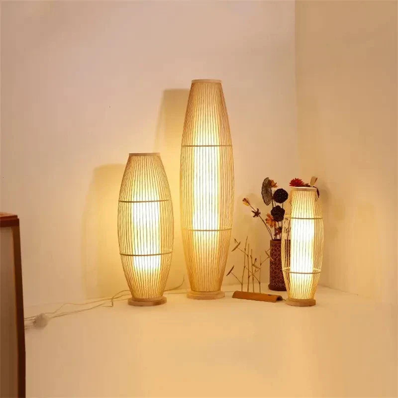 EcoBambu | Umweltfreundliche Bambuslampe | Nachhaltige LED-Stehleuchte mit natürlichem Design für Wohnzimmer