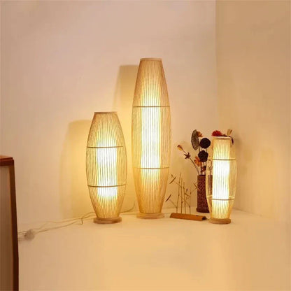 EcoBambu | Umweltfreundliche Bambuslampe | Nachhaltige LED-Stehleuchte mit natürlichem Design für Wohnzimmer