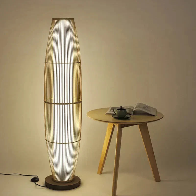 EcoBambu | Umweltfreundliche Bambuslampe | Nachhaltige LED-Stehleuchte mit natürlichem Design für Wohnzimmer