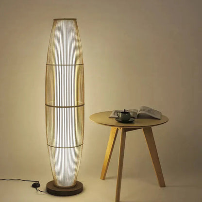 EcoBambu | Umweltfreundliche Bambuslampe | Nachhaltige LED-Stehleuchte mit natürlichem Design für Wohnzimmer