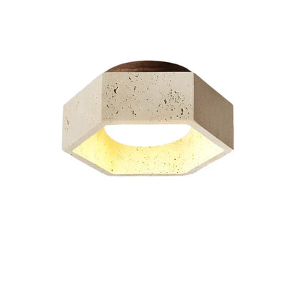 Albora – Wabi Sabi LED plafondlamp van travertijn natuursteen