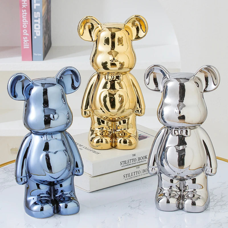 Brunno Figur | Keramik-Teddy im Designstil als Dekofigur in 17/27 cm