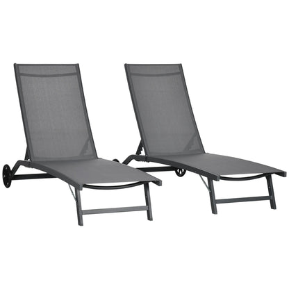 Solvyn Duo | Verstellbare Gartenliegen im 2er-Set aus Textilene
