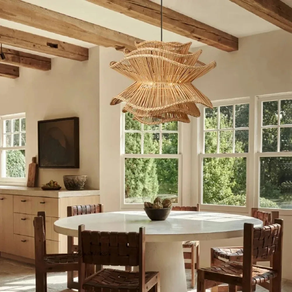 Ignara | Kreative Rattan-Hängeleuchte im skandinavischen Designstil