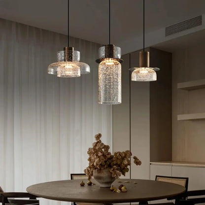 Candelora | Moderne Glas-Hängeleuchte mit Crackle-Effekt