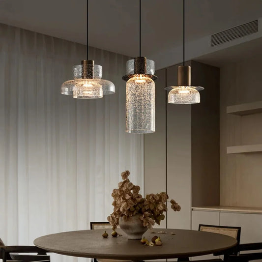 Candelora | Moderne Glas-Hängeleuchte mit Crackle-Effekt