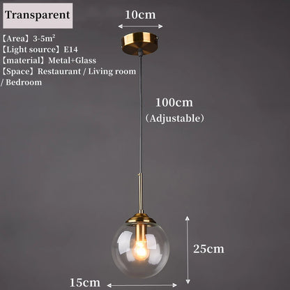 Solvyn Era | LED-Glas-Pendelleuchte mit Metallakzent für Schlafzimmer und Essbereich