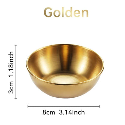 Aurinkó Set | Goldene Edelstahlschälchen für Saucen & Gewürze – 2er/4er Servierschalen-Set