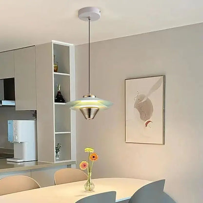 AeroGlow | Aluminium LED Pendelleuchte | Moderne Deckenlampe mit Farbakzenten & Warmweißem Licht