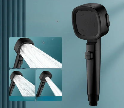 HydraFlow – Hochdruck Duschkopf mit 3 Strahlarten & Wasserspar-Funktion