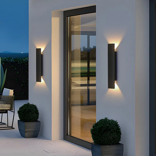 LumaStrix Noir | Weerbestendige LED-buitenwandlamp van aluminium, 18W
