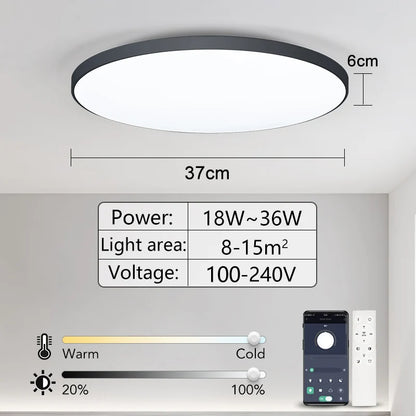 Maravi Glow | dimmbare LED-Deckenleuchte mit Fernbedienung für Schlafzimmer und Wohnzimmer