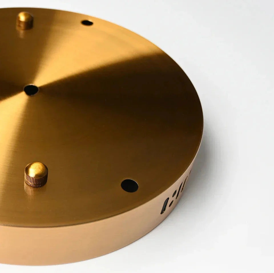 Nina Pendelleuchte – LED-Deckenlampe mit 5 Kristallglasschirmen in Gold