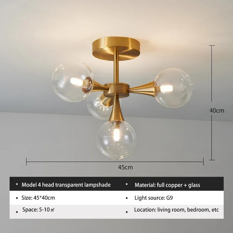 Lunavoire Sphere | LED-Deckenleuchte mit Glaskugel für Wohn- und Schlafzimmer