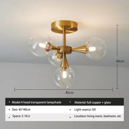 Lunavoire Sphere | LED-Deckenleuchte mit Glaskugel für Wohn- und Schlafzimmer