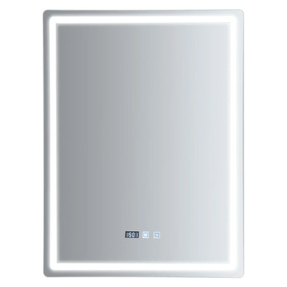 Claravo Edge | Rechteckiger LED Wandspiegel mit Antibeschlag & Touch-Dimmer, 3 Lichtfarben