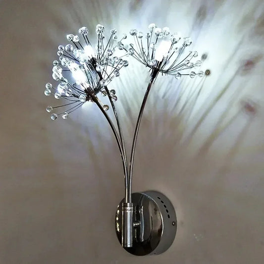 Lustrae | Moderne Wandleuchte mit kristallförmigem Pusteblumen-Design