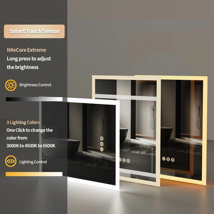 Clario Forme | LED Badspiegel 40x50 cm mit Antibeschlag & Touch-Memory-Funktion
