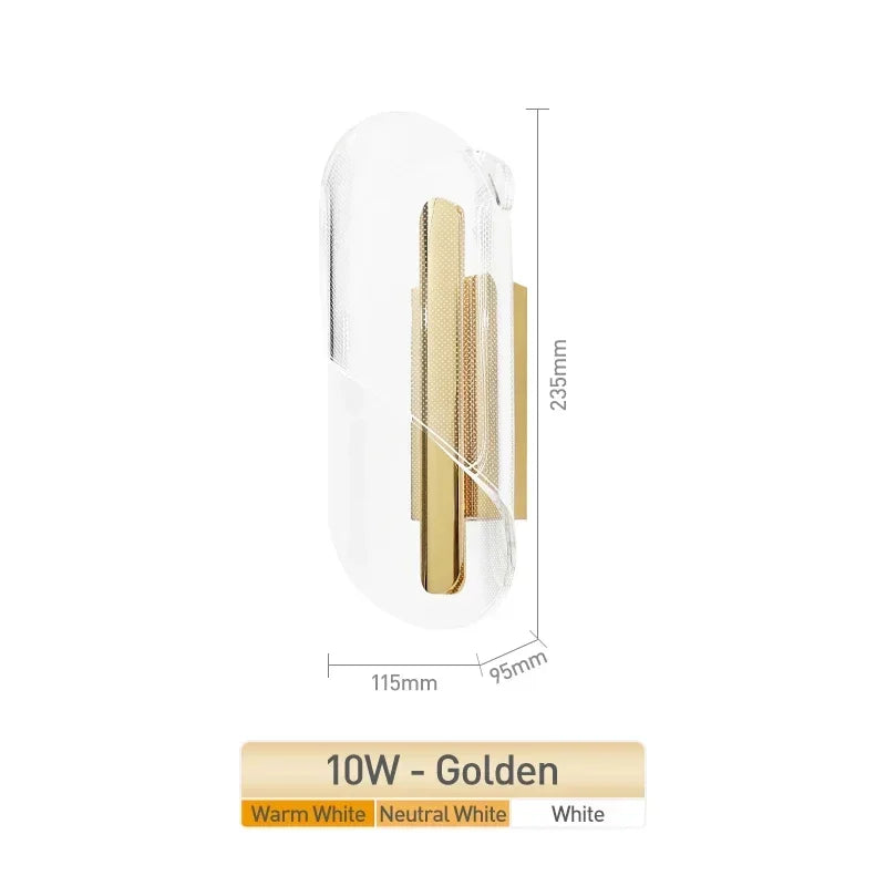 Lirien Alva | LED-Wandleuchte aus Acryl im nordischen Stil für Schlafzimmer und Wohnbereich