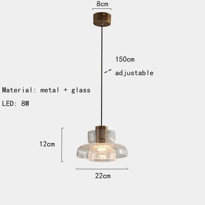 Candelora | Moderne Glas-Hängeleuchte mit Crackle-Effekt
