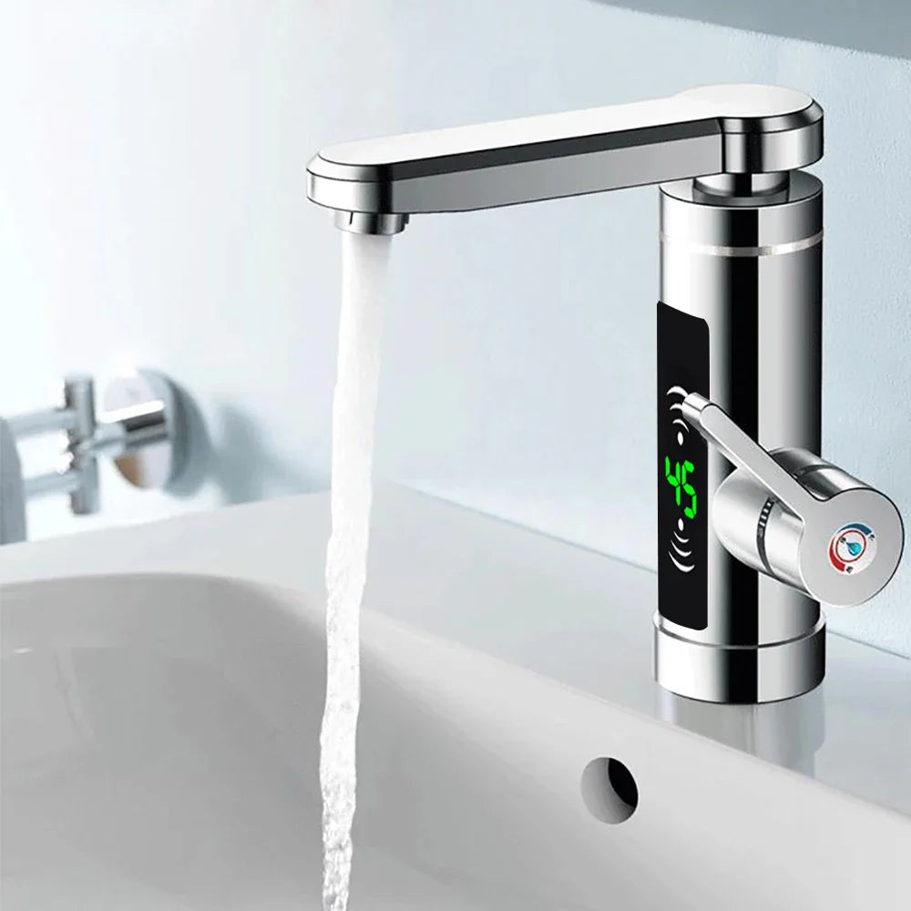 Brisenna | Keukenkraan met directe verwarming & 360° draaibare uitloop | 3000W RVS-watertap voor warm- & koudwater