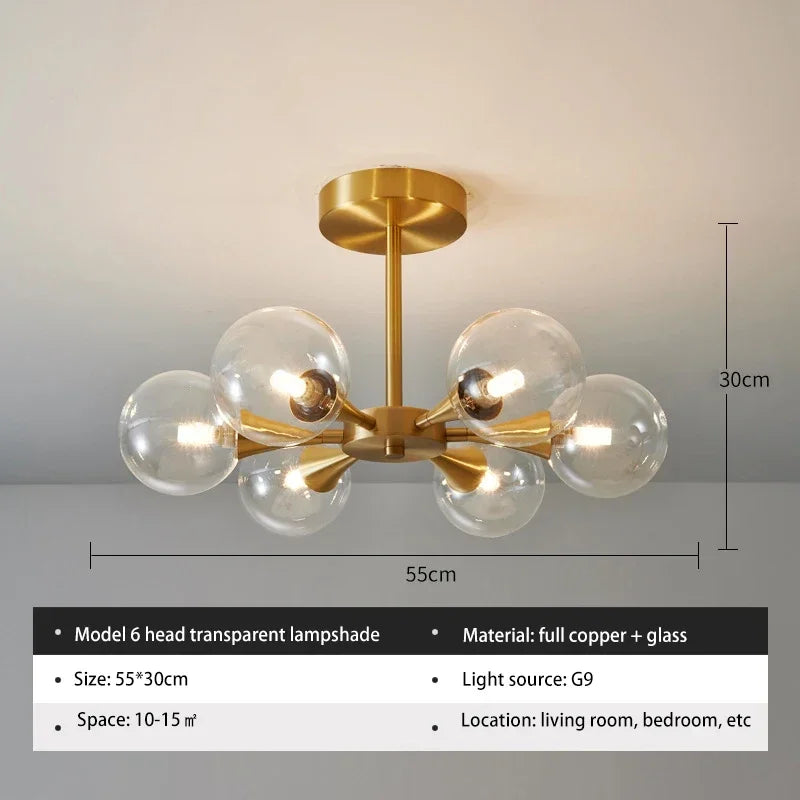 Lunavoire Sphere | LED-Deckenleuchte mit Glaskugel für Wohn- und Schlafzimmer