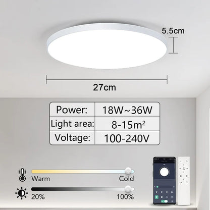 Maravi Glow | dimmbare LED-Deckenleuchte mit Fernbedienung für Schlafzimmer und Wohnzimmer