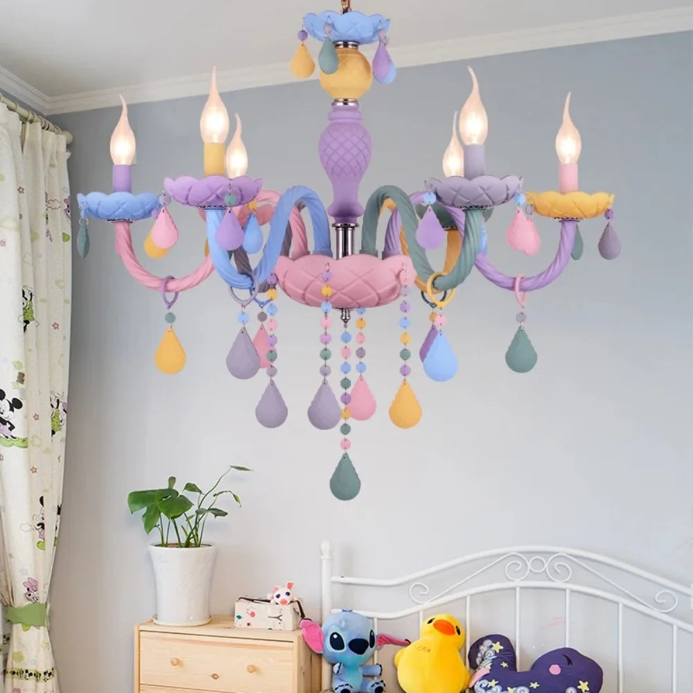 Solavine | Moderne bunte Kristall-Kronleuchter für Kinder- und Mädchenzimmer