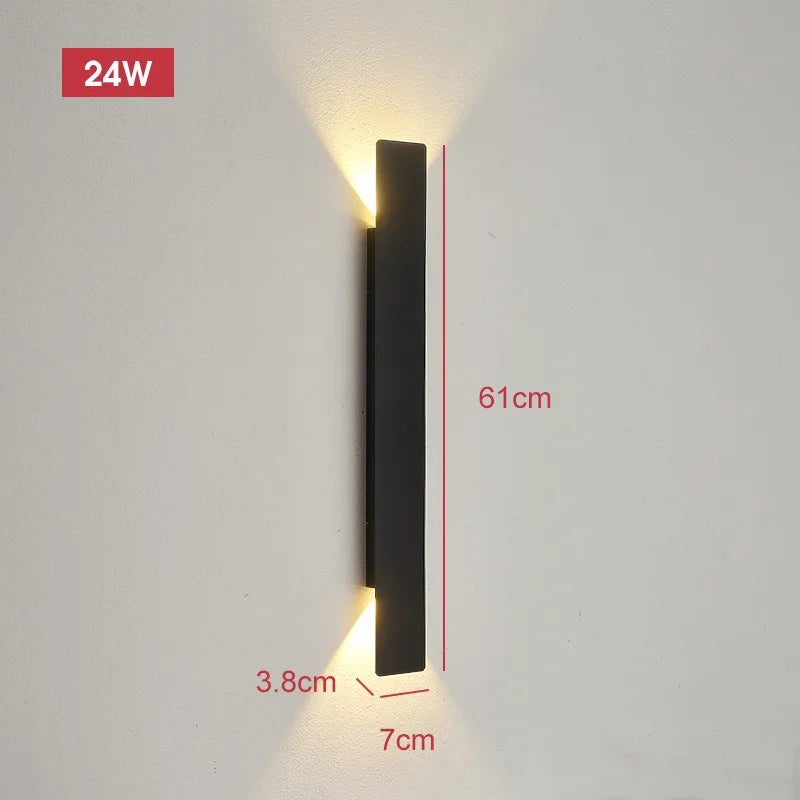 LumaStrix Noir | Wetterfeste LED Außenwandleuchte aus Aluminium, 18W