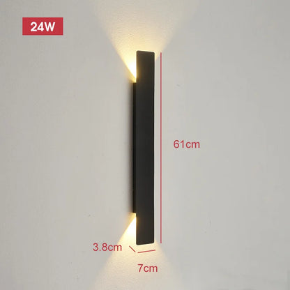 LumaStrix Noir | Wetterfeste LED Außenwandleuchte aus Aluminium, 18W