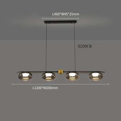 Alexia Pendelleuchte mit 4 Glaszylindern – Moderne LED-Pendelleuchte für Esszimmer und Wohnzimmer