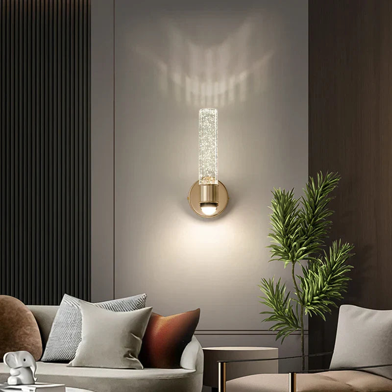 Kristallen wandlamp – glamoureuze wandlamp met bolglas en metalen frame
