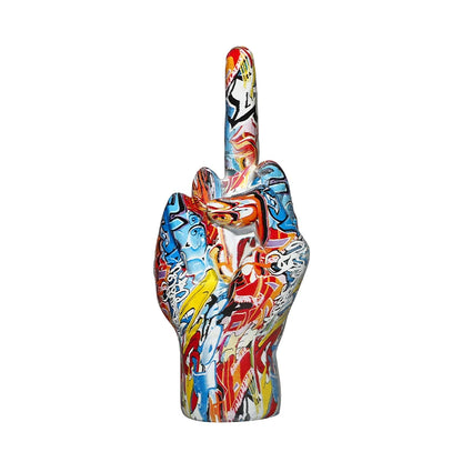 Brunno Figur | Graffiti-Handskulptur aus Kunstharz als provokantes Statement-Piece