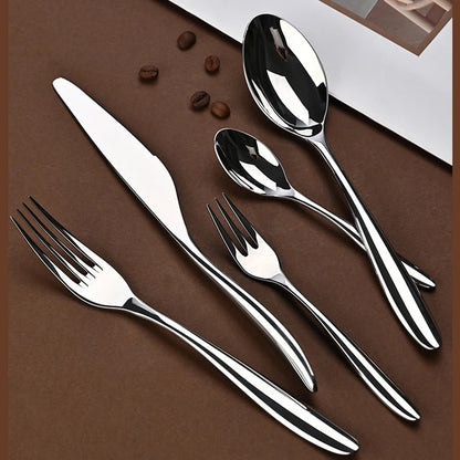 Skarlind | 5-teiliges Besteckset aus Edelstahl für Steak & Dinner