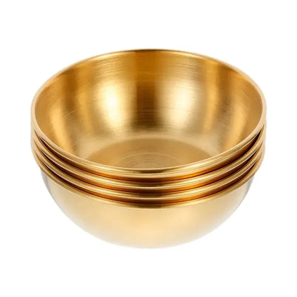 Aurinkó Set | Goldene Edelstahlschälchen für Saucen & Gewürze – 2er/4er Servierschalen-Set