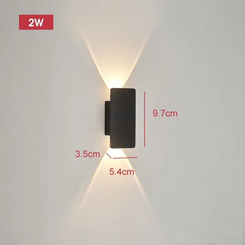 LumaStrix Noir | Wetterfeste LED Außenwandleuchte aus Aluminium, 18W