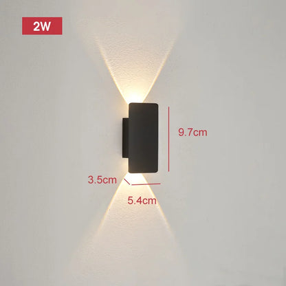 LumaStrix Noir | Wetterfeste LED Außenwandleuchte aus Aluminium, 18W