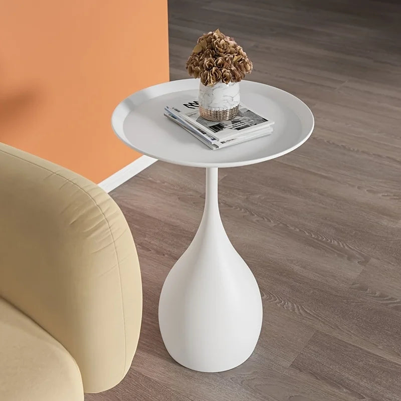 Ariessa Lumo | Mobile Runde Beistelltisch im leicht-luxuriösen Design für Sofa & Bett
