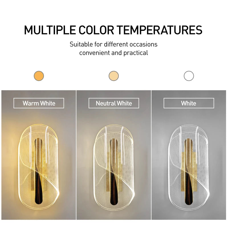 Lirien Alva | LED-Wandleuchte aus Acryl im nordischen Stil für Schlafzimmer und Wohnbereich