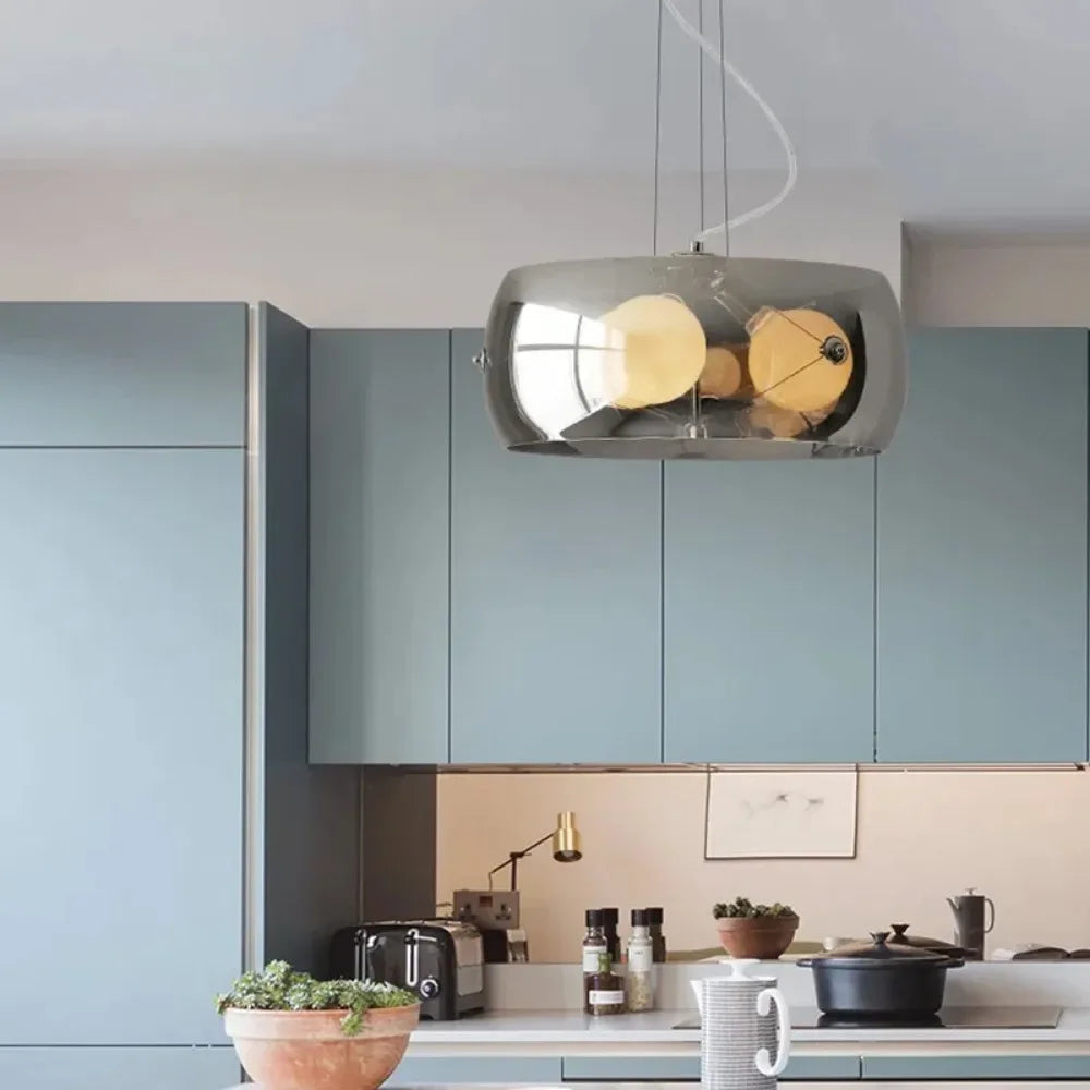 Aurion | Moderne Glas-LED-Hängeleuchte für Küche, Wohnzimmer und Esszimmer