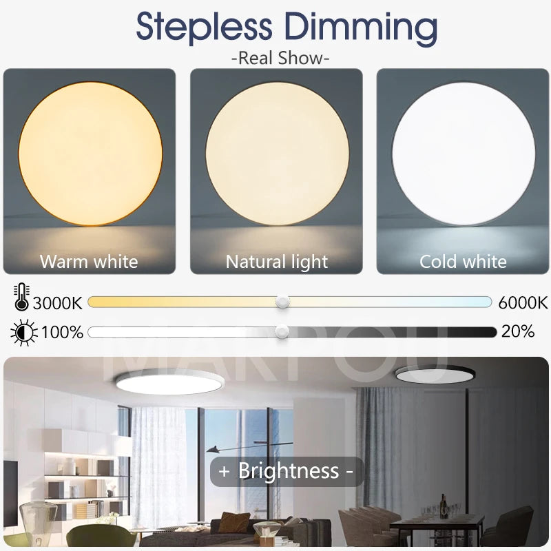 Maravi Glow | dimmbare LED-Deckenleuchte mit Fernbedienung für Schlafzimmer und Wohnzimmer