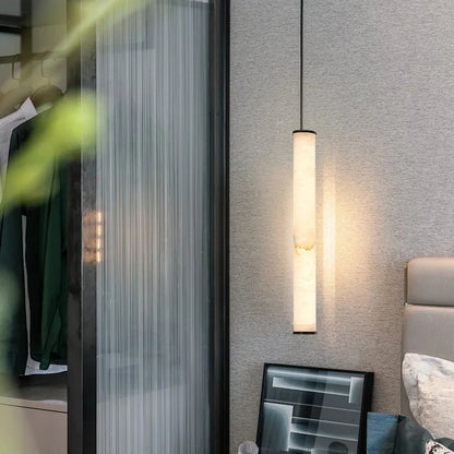 Lunvero Minara | LED-Pendelleuchte aus Marmor und Kupfer für stilvolle Wohnräume