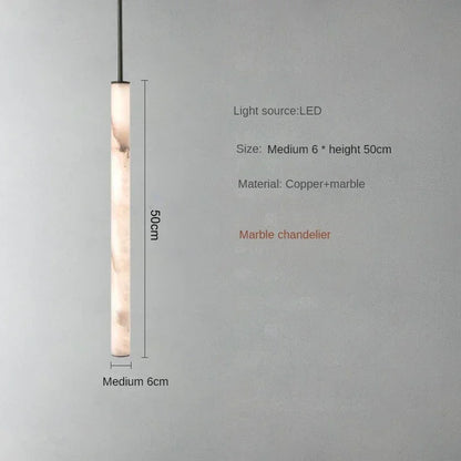 Lunvero Minara | LED-Pendelleuchte aus Marmor und Kupfer für stilvolle Wohnräume