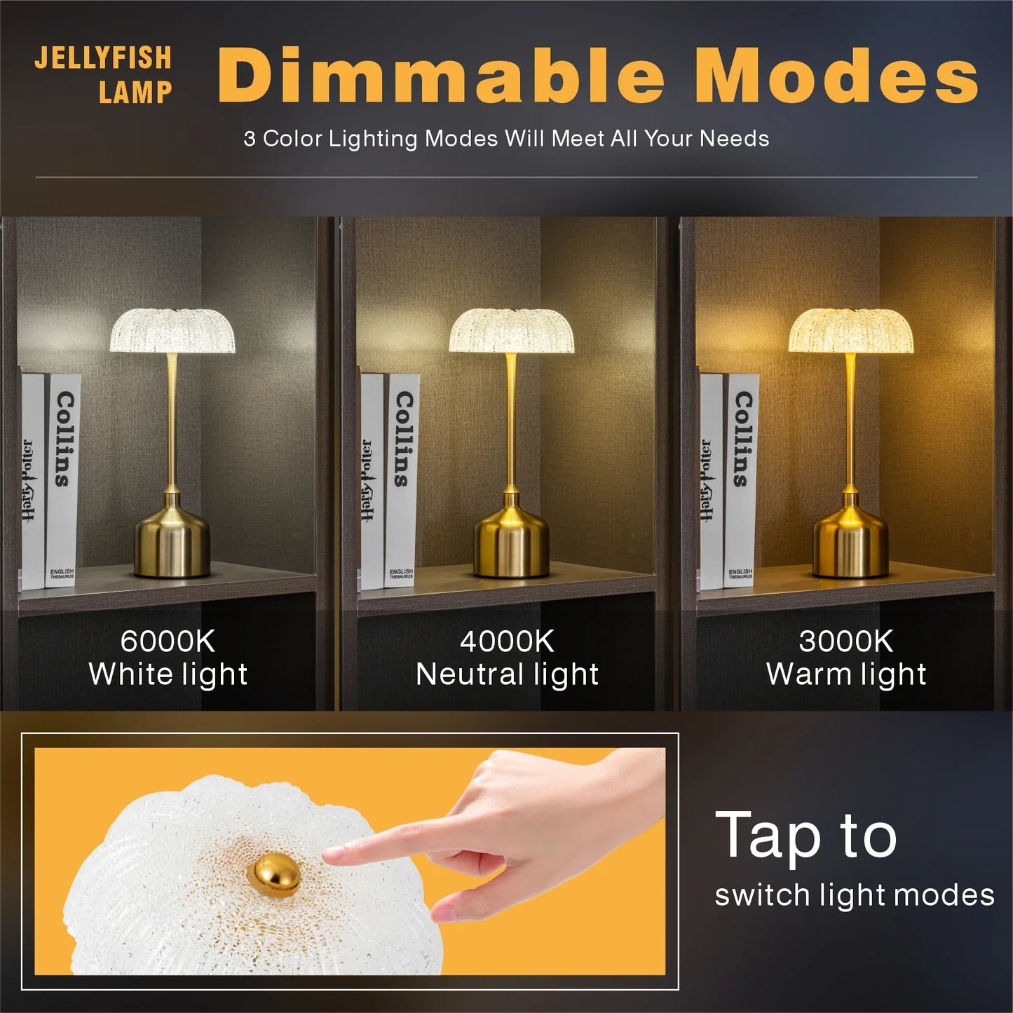 LumiFlora Lampe | Wiederaufladbare Kristall-Tischlampe mit Blumenmuster