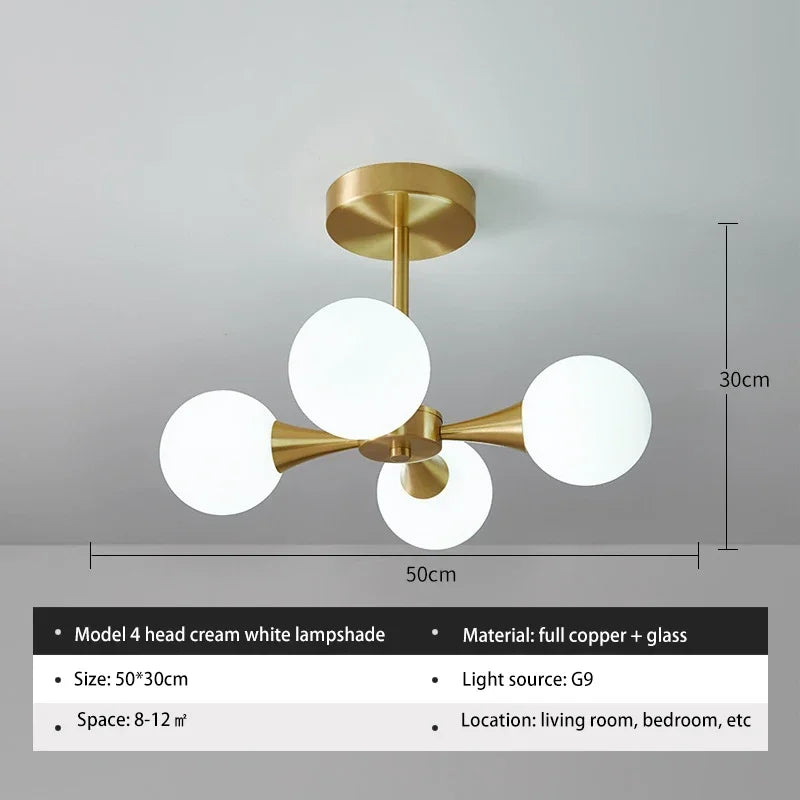 Lunavoire Sphere | LED-Deckenleuchte mit Glaskugel für Wohn- und Schlafzimmer
