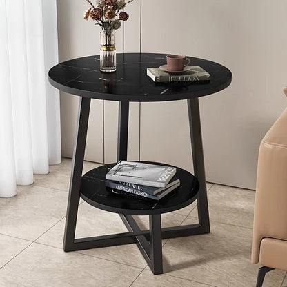Moderne tweelaagse bijzettafel Aralynae – ruimtebesparend ontwerp voor elk huis
